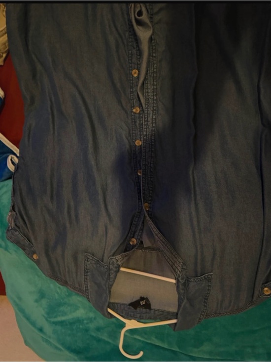 Tops - Blue Denim Men's Jeans Shirt - Classic Button-Down
